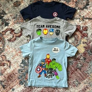 Marvel super hero tees, size 4T